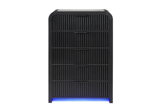 BECKETT WHT/BLK CHEST W/ LED - De Avenue Furniture