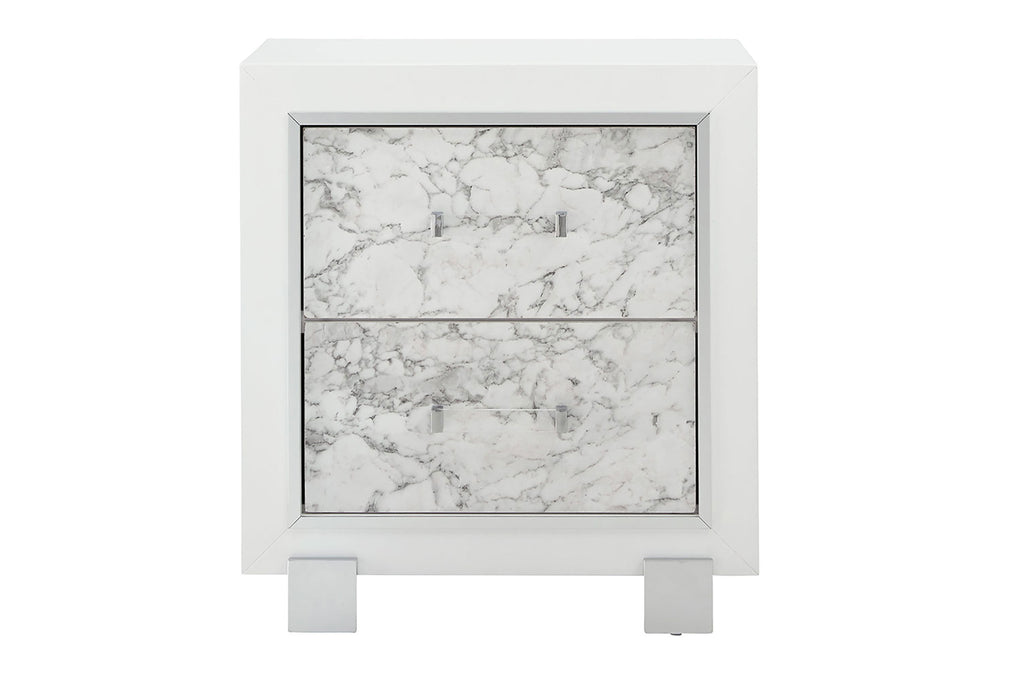 SANTORINI WHITE NIGHTSTAND - De Avenue Furniture