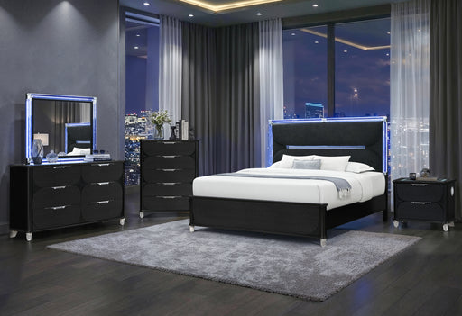 LANDO BLACK QUEEN BED GROUP - De Avenue Furniture