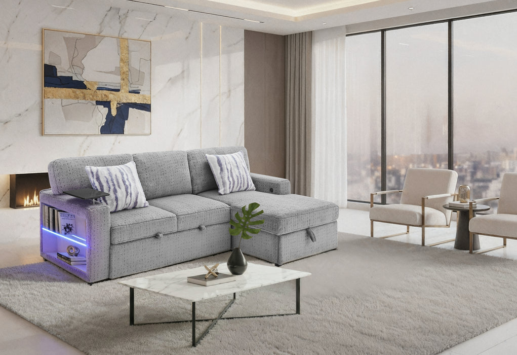 U0214 GREY SOFA BED - De Avenue Furniture