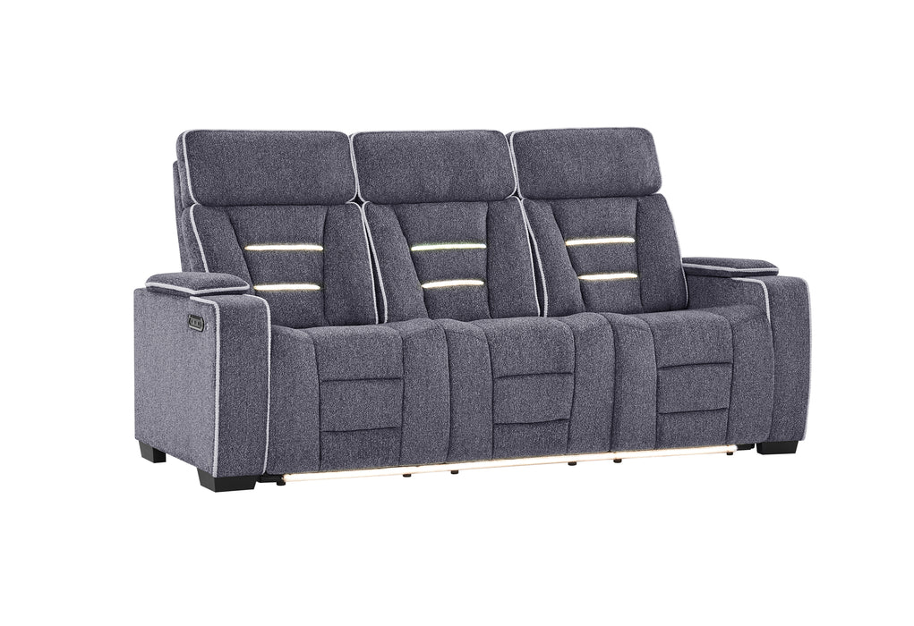 U1895 GREY P2 RECLINING SOFA WITH IS AND LED - De Avenue Furniture
