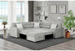 U9401 NICKEL SOFA BED SECTIONAL WITH 3 PILLOWS AND OTTOMAN - De Avenue Furniture