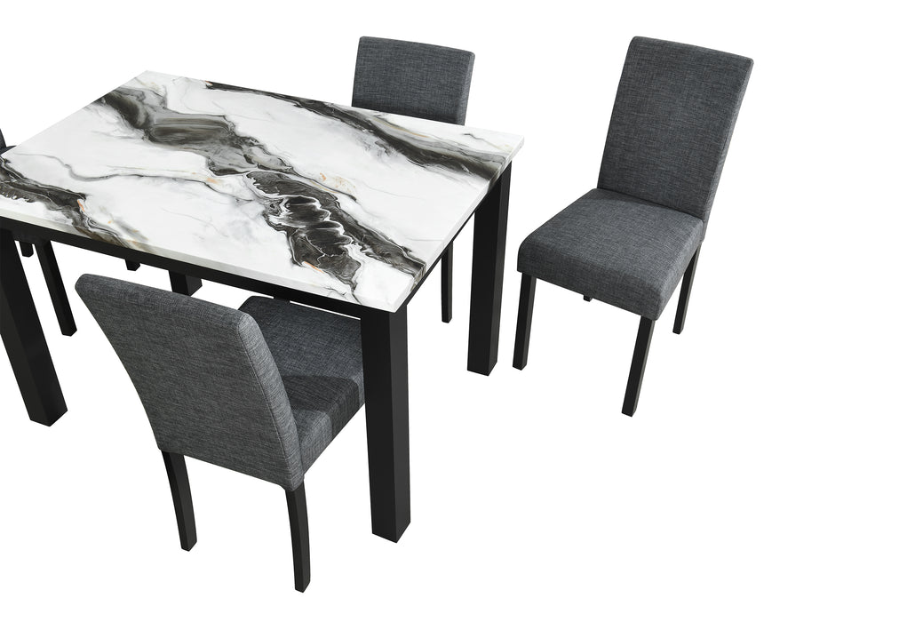 D8032DT PANDA DINING TABLE & D9026DC BLK DINING CHAIR - De Avenue Furniture