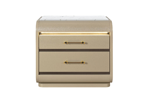 GENESIS GOLD NIGHTSTAND WITH LED - De Avenue Furniture