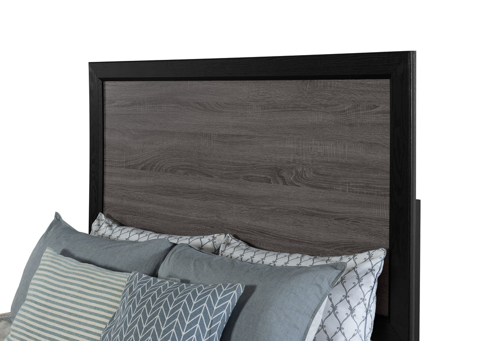 LISBON GREY/BLACK KING BED, DRESSER, MIRROR AND NIGHTSTAND - De Avenue Furniture