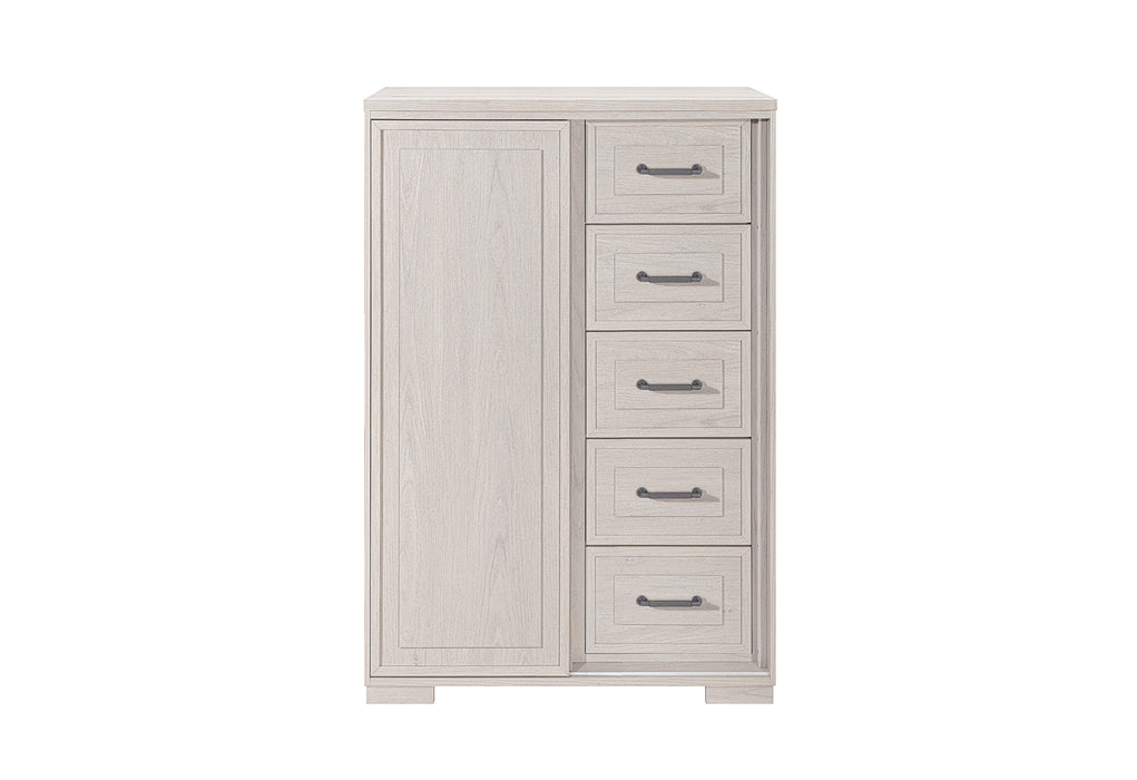 CLARA BEIGE SLIDING DOOR CHEST - De Avenue Furniture