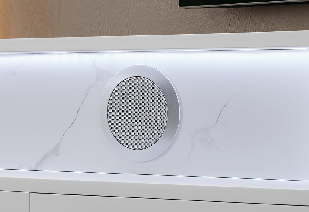 KIRA WHITE 87" ENTERTAINMENT UNIT WITH BLUETOOTH SPEAKER AND LED - De Avenue Furniture