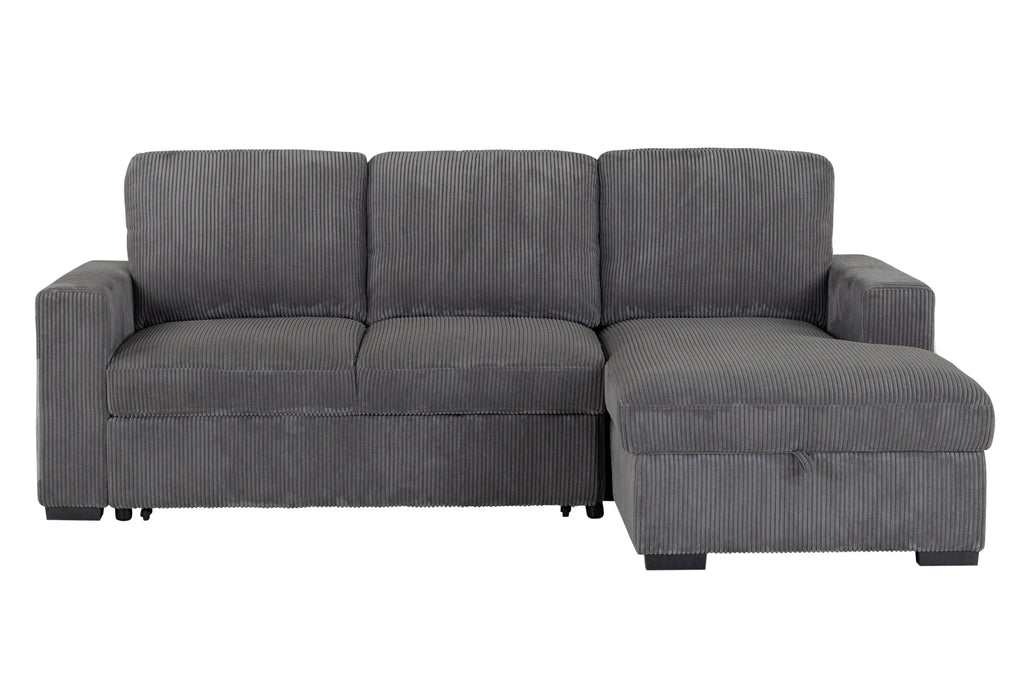 U2660 GREY L SOFA BED SECTIONAL WITHOUT PULLOUT - De Avenue Furniture