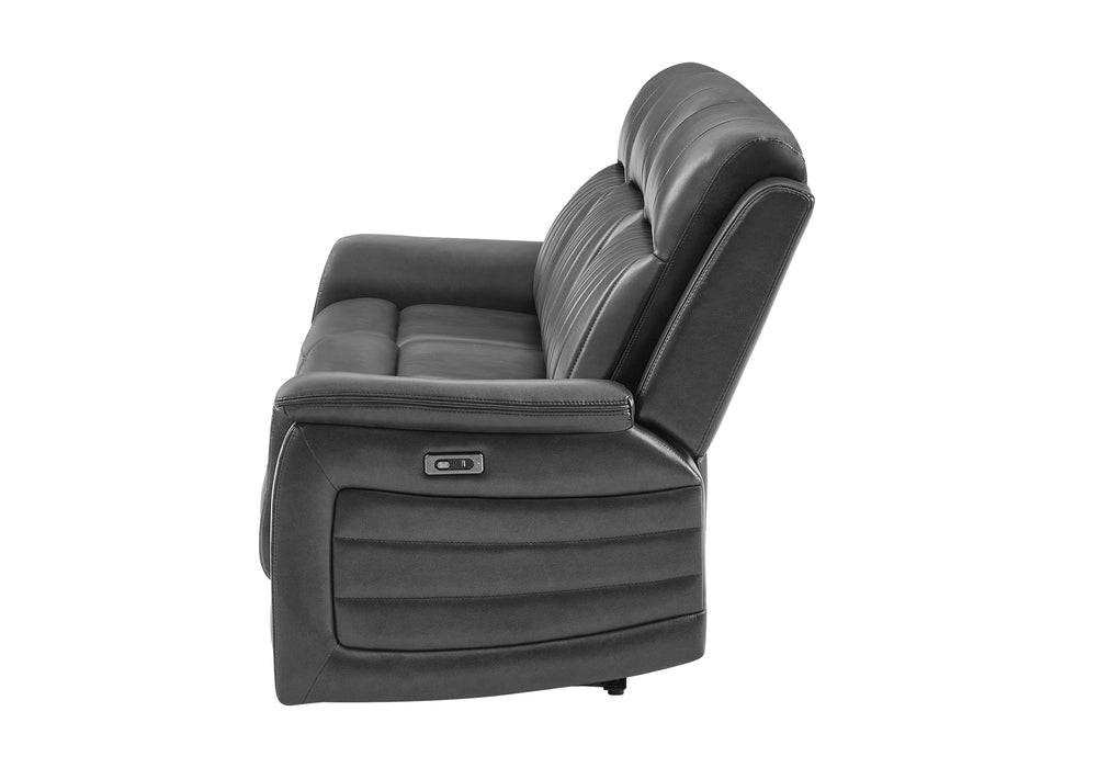 U8879 BLANCHE CHARCOAL PWR REC SOFA W/LED & GLOBAL SURROUND SYSTEM - De Avenue Furniture