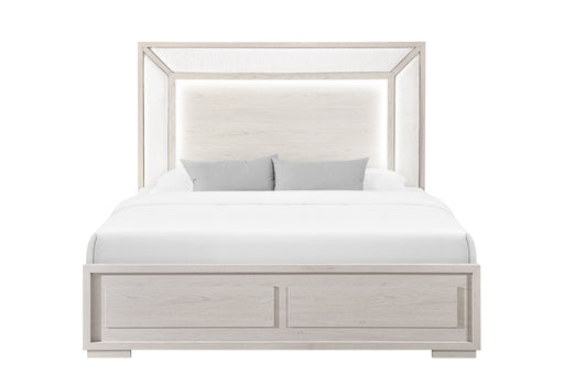 CLARA BEIGE KING BED WITH LED - De Avenue Furniture