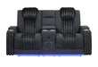 U8000 BLACK PWR CONSOLE REC LOVESEAT W/PHR, LED AND SPEAKER - De Avenue Furniture
