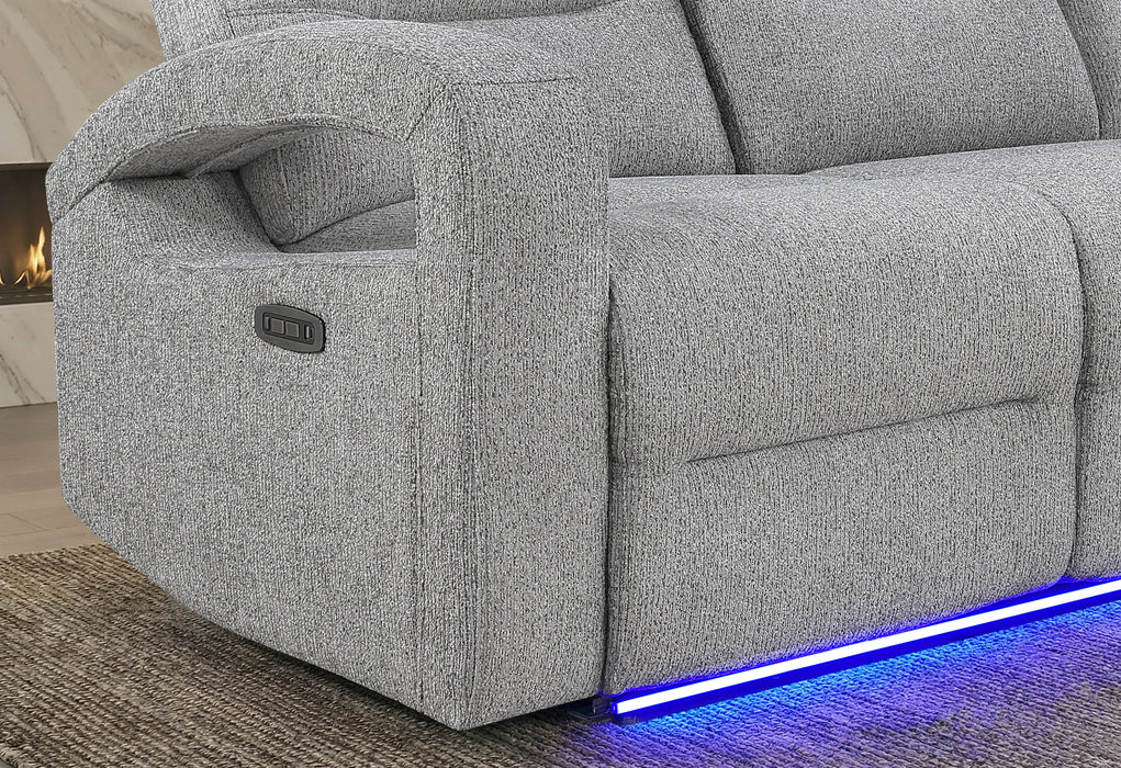 U6611 GREY 15 PWR REC SOFA/PWR CONSOLE REC LOVESEAT/POWER RECLINER - De Avenue Furniture
