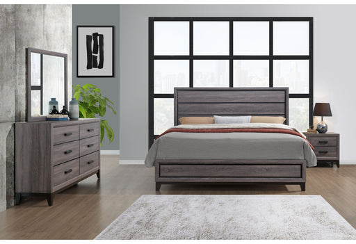 KATE FOIL GREY KING BED, DRESSER, MIRROR, NIGHTSTAND - De Avenue Furniture