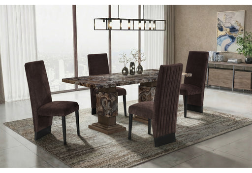 D12 BROWN DINING TABLE WITH 8 D12 BROWN DINING CHAIRS - De Avenue Furniture