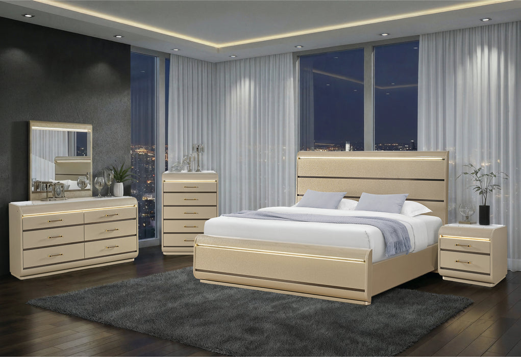 GENESIS GOLD QUEEN BED GROUP - De Avenue Furniture