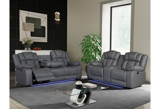 U7068/U7069 GREY 10 PWR REC SOFA/PWR CRLS W/LED & IMMERSE SPEAKERS - De Avenue Furniture