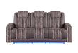 U8000 BROWN PWR REC SOFA W/PHR, DDT, READING LIGHT & LED LIGHT - De Avenue Furniture