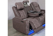 U8000 BROWN PWR REC SOFA W/PHR, DDT, READING LIGHT & LED LIGHT - De Avenue Furniture