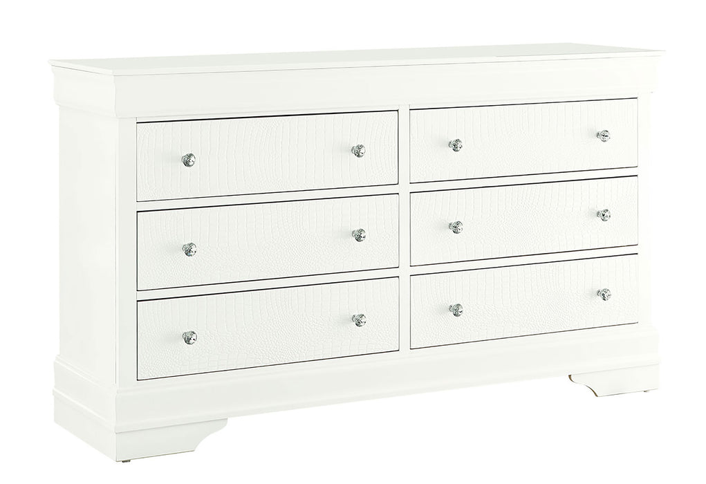 POMPEI METALLIC WHITE DRESSER - De Avenue Furniture
