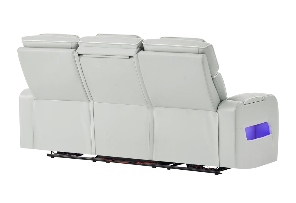 U8611 BLANCHE SILVER PWR REC SOFA WITH PHR AND LED - De Avenue Furniture