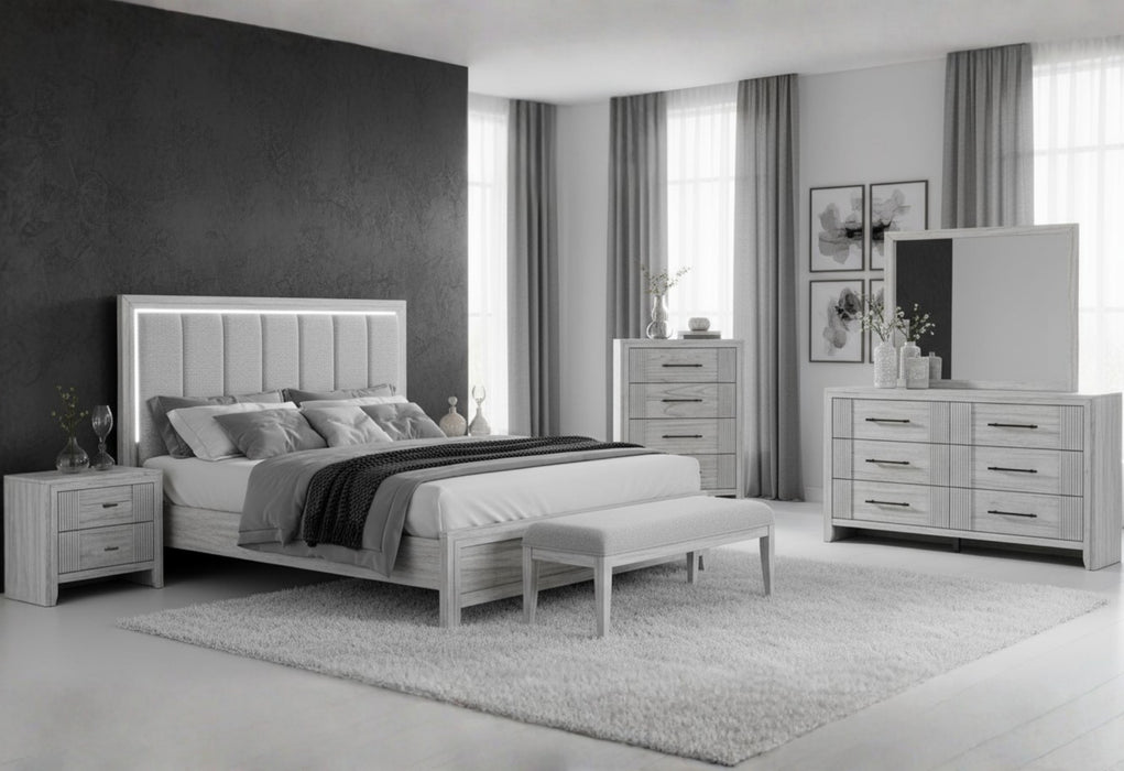 ELSIE GREY NIGHTSTAND - De Avenue Furniture