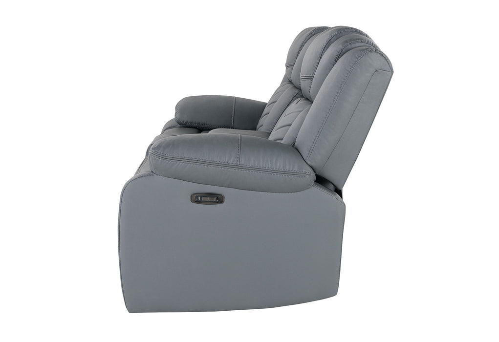 U7069 GREY 10 PWR CON REC LOVESEAT WITH LED AND IMMERSIVE SOUND - De Avenue Furniture