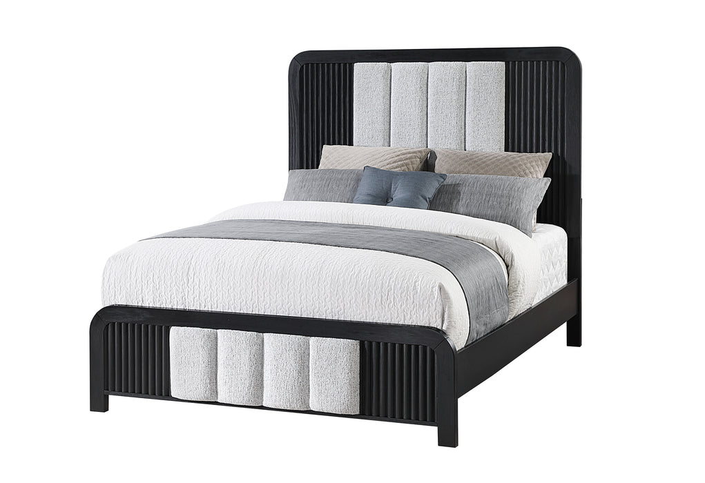 BECKETT WHITE/BLACK QUEEN BED - De Avenue Furniture