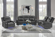 U8879 BLANCHE CHARCOAL WITH BLACK WELT POWER RECLINER WITH LED - De Avenue Furniture
