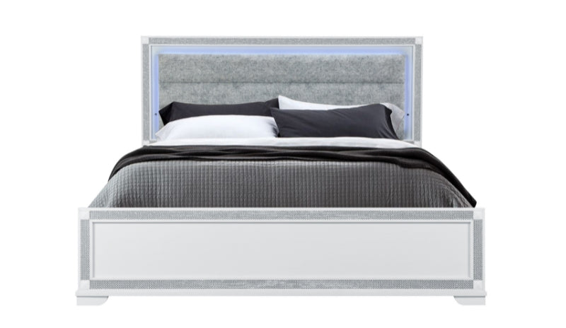 SOLEIL WHITE KING BED - De Avenue Furniture