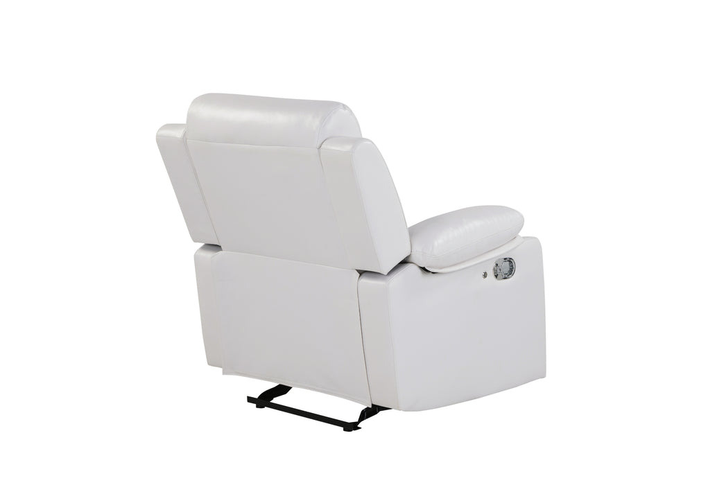 U6026 BLANCHE WHITE GLIDER RECLINER WITH LED - De Avenue Furniture