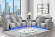 U8000 GREY PWR REC SOFA/PWR CONSOLE REC LOVESEAT W/PHR - De Avenue Furniture