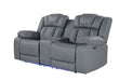 U7069 GREY 10 PWR CON REC LOVESEAT WITH LED AND IMMERSIVE SOUND - De Avenue Furniture