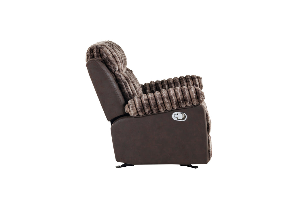 U6028 BROWN GLIDER RECLINER - De Avenue Furniture