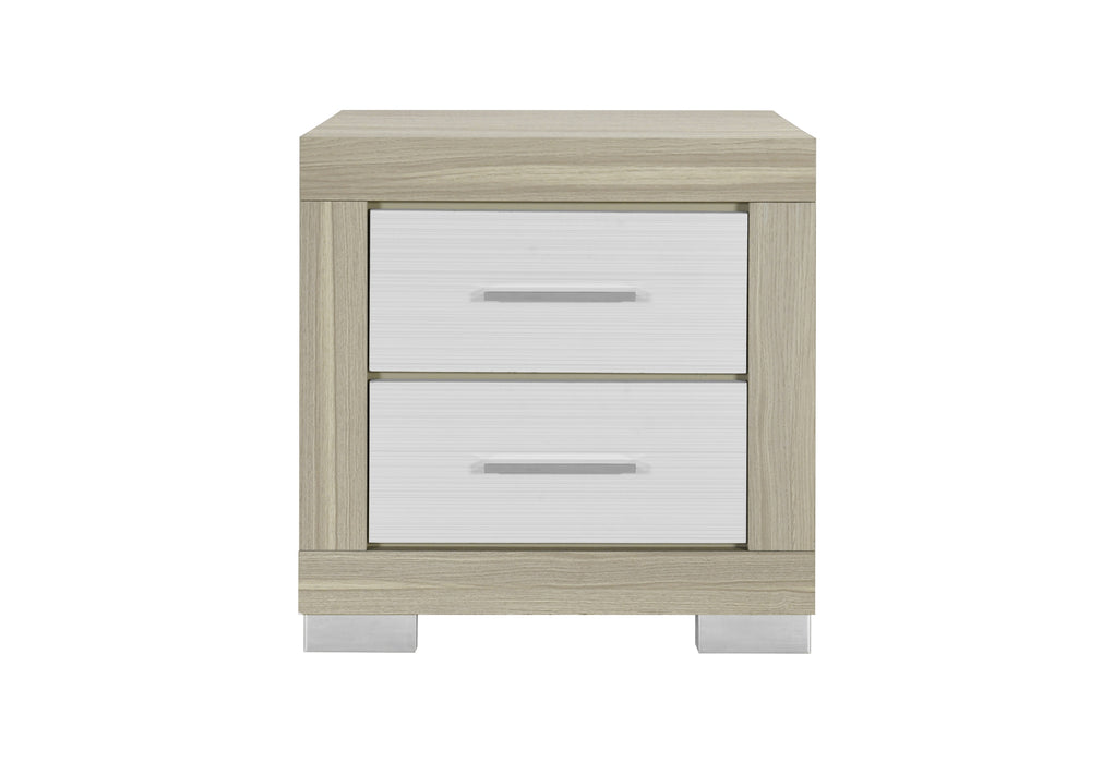 EMMA NATURAL/WHITE NIGHTSTAND - De Avenue Furniture