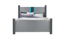 LOGAN SILVER KING BED GROUP W/ LED AND SPEAKERS - De Avenue Furniture