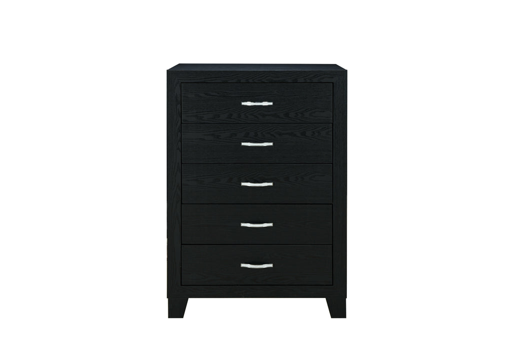 REID BLACK FULL BED, DRESSER, MIRROR AND NIGHTSTAND - De Avenue Furniture