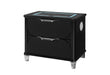 LANDO BLACK NIGHTSTAND WITH SPEAKER AND WIRELESS CHARGING PLATFORM - De Avenue Furniture