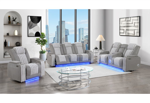 U8000 GREY PWR REC SOFA/PWR CON REC LOVESEAT/PWR RECLINER W/PHR - De Avenue Furniture