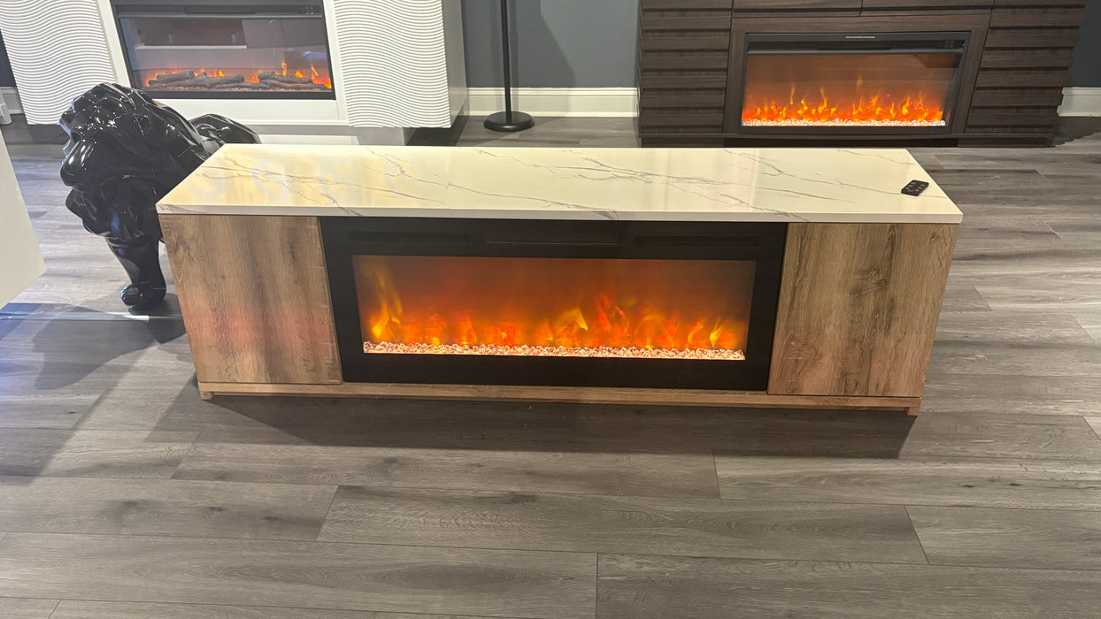MAYA NATURAL 71" ENTERTAINMENT UNIT WITH SPEAKER - De Avenue Furniture
