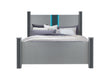 LOGAN SILVER KING BED WITH LED AND SPEAKERS - De Avenue Furniture