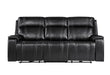 U8880 BLACK LEATHER POWER RECLINING SOFA - De Avenue Furniture