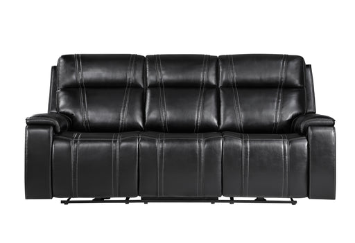 U8880 BLACK LEATHER POWER RECLINING SOFA - De Avenue Furniture