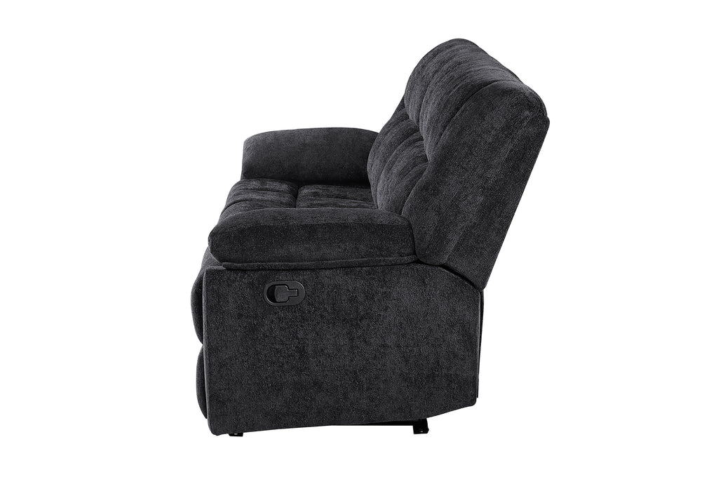 U6000 BLACK RECLINING SOFA - De Avenue Furniture