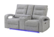 U6611 GREY 15 POWER CONSOLE RECLINING LOVESEAT WITH LED - De Avenue Furniture
