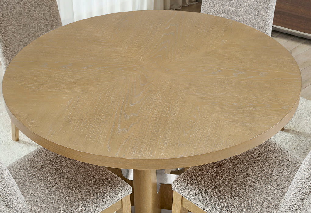 D3124 NATURAL DINING TABLE 48" AND 4 D1248 DINING CHAIR - De Avenue Furniture