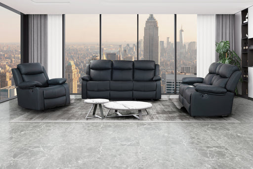 U6026 BLACK PU 72A REC SOFA/CONSOLE REC LOVESEAT W/LED & SPEAKER/REC - De Avenue Furniture