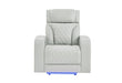 U8611 BLANCHE SILVER POWER RECLINER WITH POWER HEADREST AND LED - De Avenue Furniture