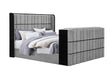 ISABELLA GREY KING BED W/LED, TV LIFT, SPEAKER AND FIREPLACE - De Avenue Furniture