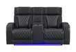 U8611 BLANCHE CHARCOAL PWR CON REC LOVESEAT WITH PHR, LED & SPEAKER - De Avenue Furniture
