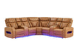 U8611 CAMEL SECTIONAL WITH POWER HEADREST, CONTINUOUS LED AND SPEAKER - De Avenue Furniture